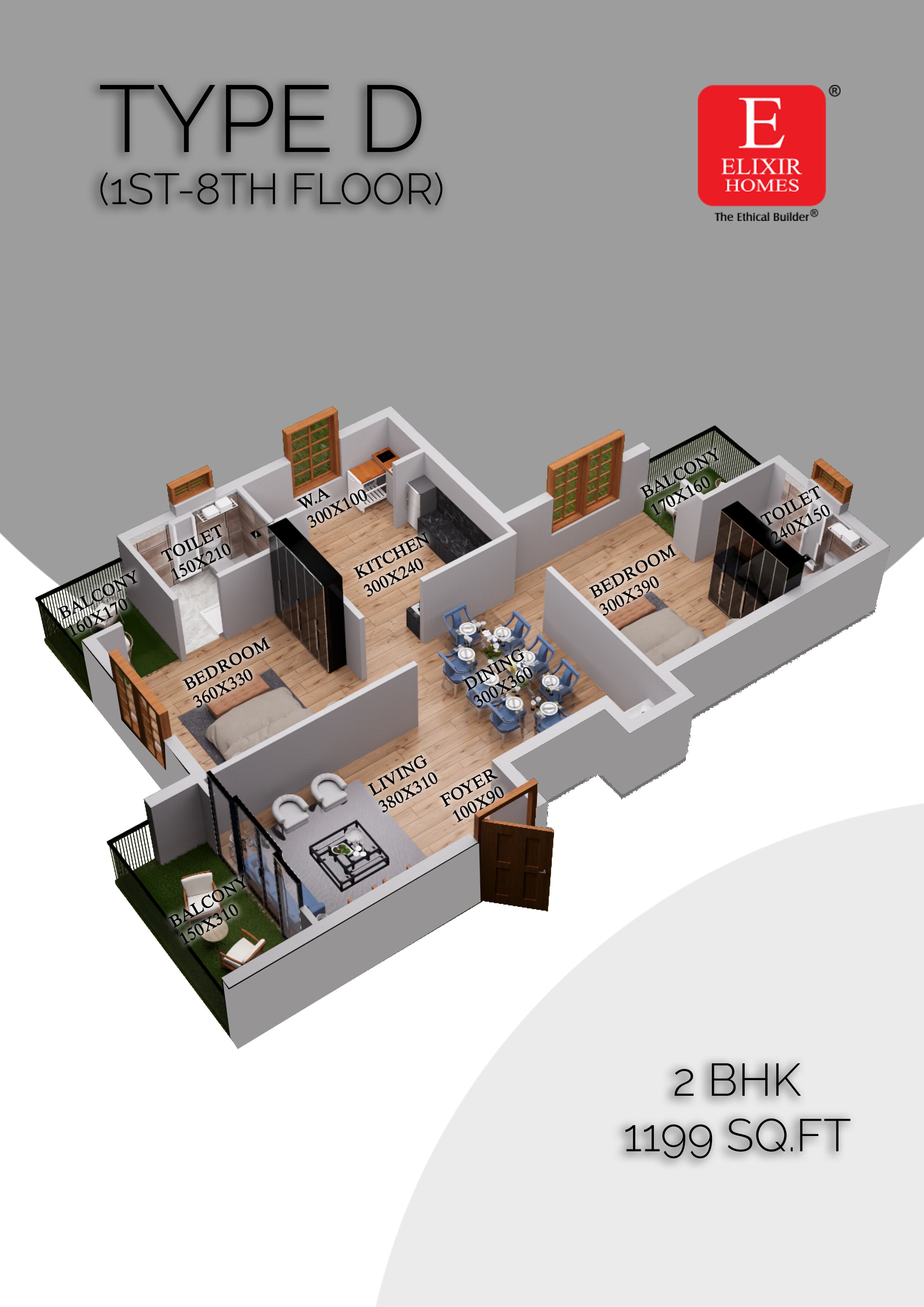 2 BHK Floor Plan