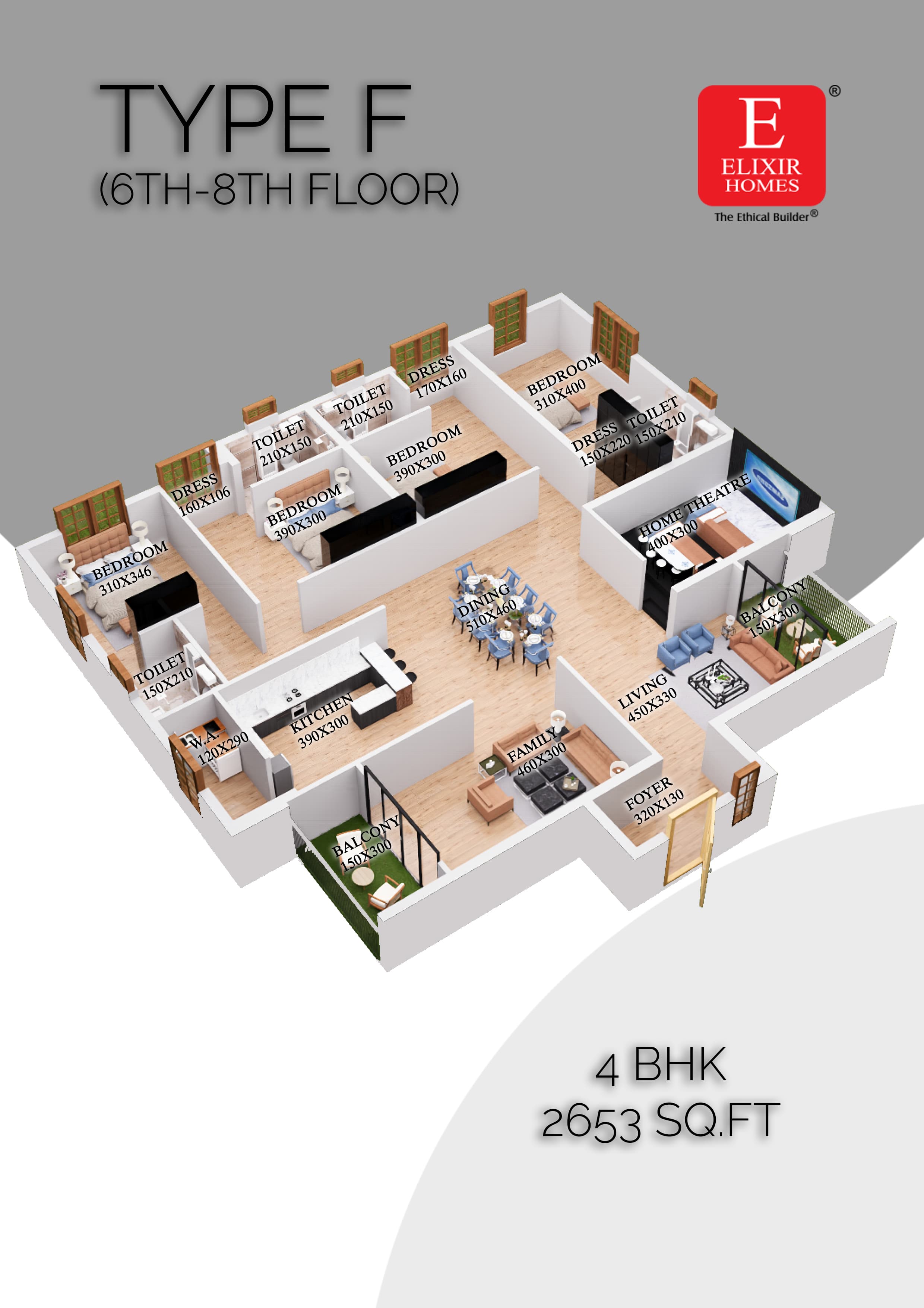 4 BHK Floor Plan